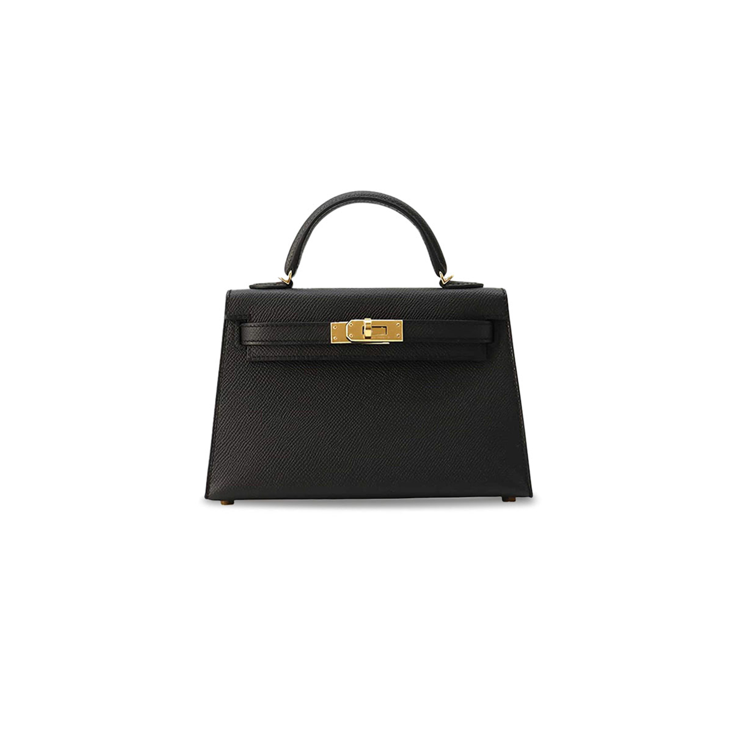 H**mes mini kelly do black epsom bag (19*12*5.5cm)